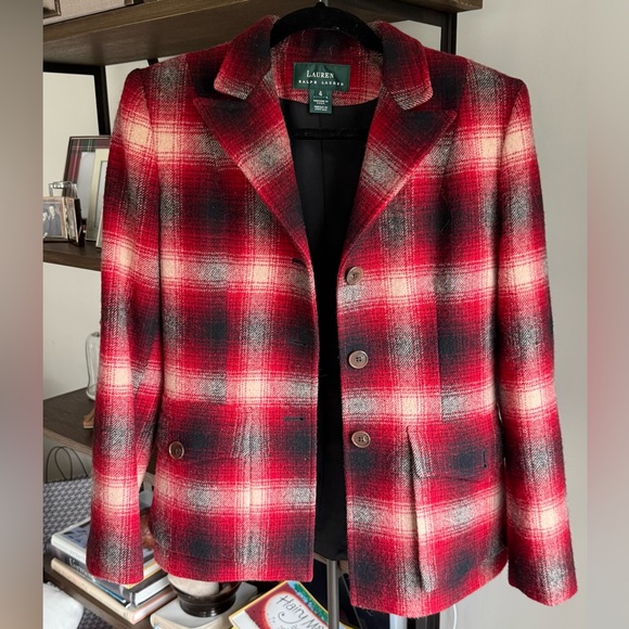 Lauren Ralph Lauren Jackets & Blazers - Lauren Ralph Lauren Red and Black Wool Plaid Jacket